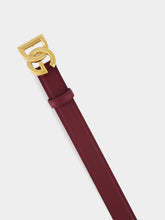 Dolce & Gabbana Bordeaux DG Logo Sunset Calfskin Belt