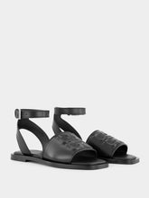Givenchy Black Logo Detailed Leather Sandals