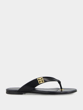 Givenchy Black 4G Liquid Leather Tong Sandals