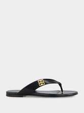Givenchy Black 4G Liquid Leather Tong Sandals