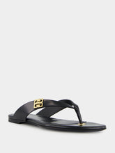 Givenchy Black 4G Liquid Leather Tong Sandals