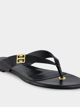 Givenchy Black 4G Liquid Leather Tong Sandals