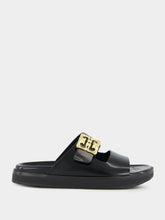 Givenchy Black Dad Sandals in Brushed Leather