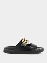 Givenchy Black Dad Sandals in Brushed Leather