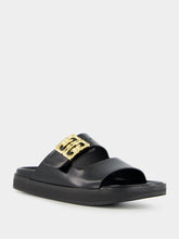 Givenchy Black Dad Sandals in Brushed Leather