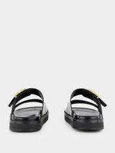 Givenchy Black Dad Sandals in Brushed Leather