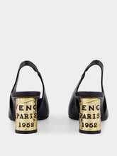 Givenchy Black Leather Tape Slingbacks