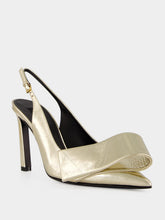 Givenchy Golden Twisted Ribbon Metallic Slingback Pumps