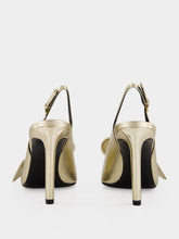 Givenchy Golden Twisted Ribbon Metallic Slingback Pumps