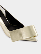 Givenchy Golden Twisted Ribbon Metallic Slingback Pumps
