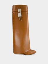Givenchy Tan Leather Shark Lock Boots