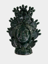 Les Ottomans Dark Green Ceramic Head Sculpture