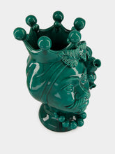 Les Ottomans Emerald Green Ceramic Men Head Vase