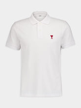 Ami Paris White Cotton Polo Shirt