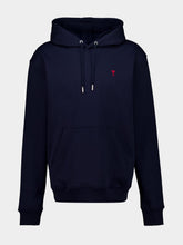 Ami Paris Blue Ami de Coeur Cotton Hodded Sweatshirt