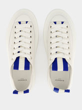 Givenchy White and Blue Low-Top Tag Leather Sneakers