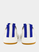 Givenchy White and Blue Low-Top Tag Leather Sneakers