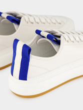 Givenchy White and Blue Low-Top Tag Leather Sneakers