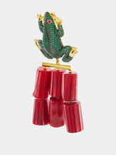 Frog Coral emerald earrings | PDP - Fashion Clinic