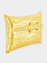 Begüm Khan Gold-Plated Crocodile Evening Clutch