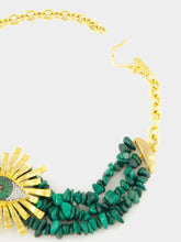 Begüm Khan Gold-Plated Eye of the Sun Choker in Malachite Green