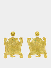 Begüm Khan Gold-Plated Bengal Earrings in Green