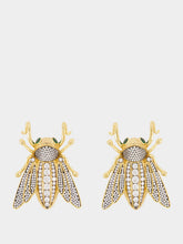 Begüm Khan Crystal Queen Bee Gold-Plated Earrings