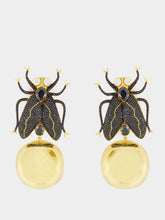 Begüm Khan Gold-Plated Fly Away Party Earrings in Black