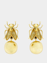 Begüm Khan Gold-Plated Fly Away Party Earrings in Black