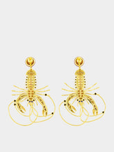 Begüm Khan Gold-Plated Lobster St. Barts Earrings in Burgundy