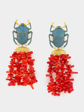 Begüm Khan Gold-Plated Pharaoh Earrings in Corsica Coral and Turquoise