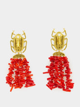 Begüm Khan Gold-Plated Pharaoh Earrings in Corsica Coral and Turquoise