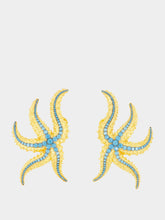 Begüm Khan Gold-Plated Sirena Earrings in Turquoise Blue