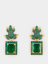 Begüm Khan Frog Wales Earrings with Green Zirconia