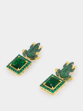 Begüm Khan Frog Wales Earrings with Green Zirconia