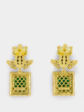 Begüm Khan Frog Wales Earrings with Green Zirconia