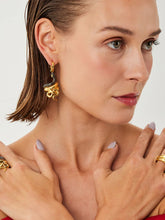 Begüm Khan Gold-Plated Serpentino Hoop Earrings in Black