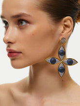 Begüm Khan Crystal and Navy Scarab Horus Earrings