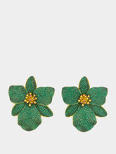 Begüm Khan Gold-Plated Singapore Orchids Earrings in Green