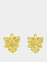 Begüm Khan Gold-Plated Singapore Orchids Earrings in Green