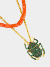 Gold-Plated Scarab Coral Necklace