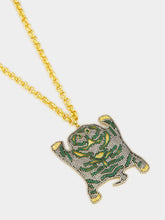 Gold-Plated Bengal Necklace in Crystal and Green