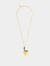 Begüm Khan Black and Gold Snake Pendant Necklace