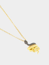 Begüm Khan Black and Gold Snake Pendant Necklace