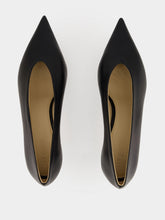 Le Monde Beryl Black Leather Babouche Kitten Pumps