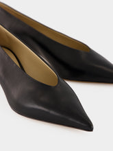 Le Monde Beryl Black Leather Babouche Kitten Pumps