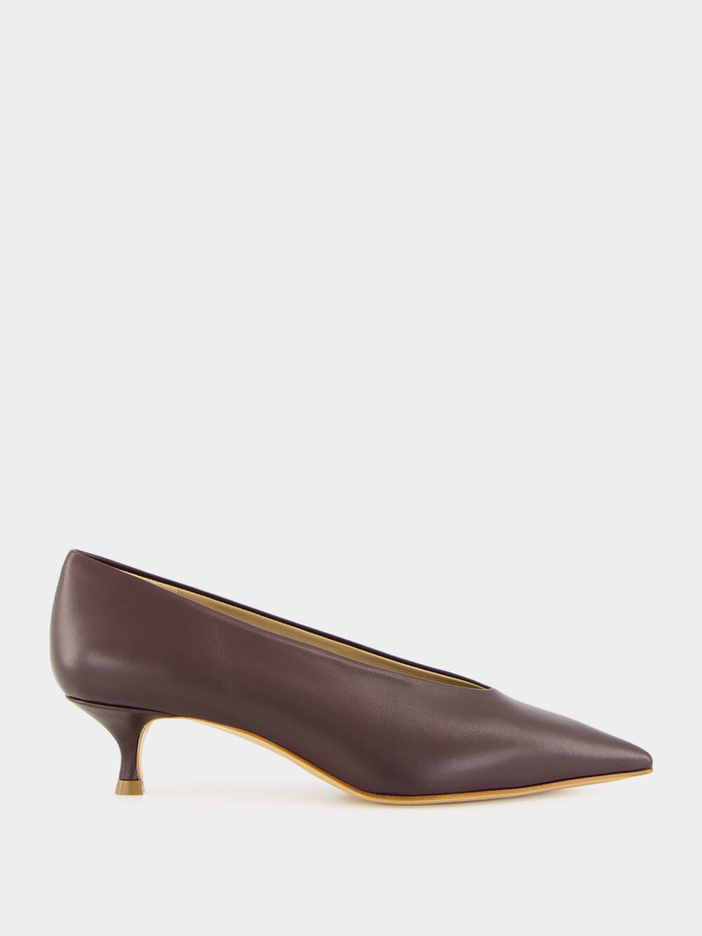 Le Monde Beryl Babouche Kitten Heel in Aubergine Naplack Fashion