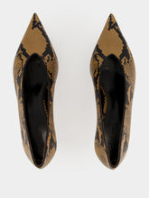 Le Monde Beryl Fango Snake-Effect Babouche Kitten Pumps