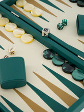 Hector Saxe Paris Avocado Green Large Grained Leather Backgammon