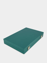 Hector Saxe Paris Avocado Green Large Grained Leather Backgammon